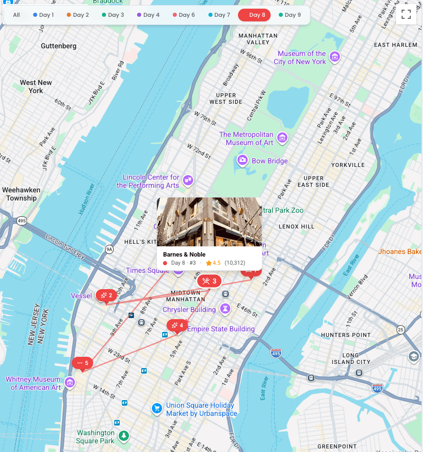 Interactive Trip Map